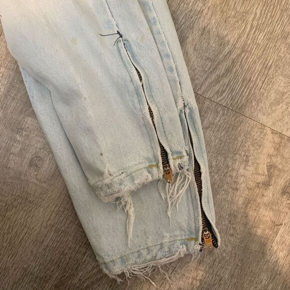 Vintage Transaction Light Wash High Rise Jeans 24-25” Zipper Straight - Picture 9 of 11